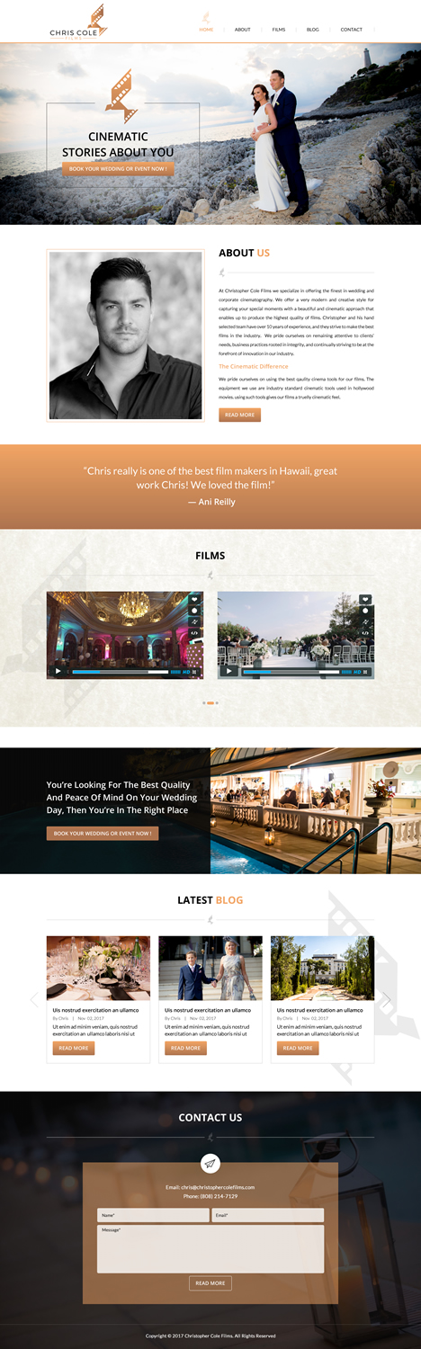 Web Design by KV_16 for christopher cole films | Design #16635235