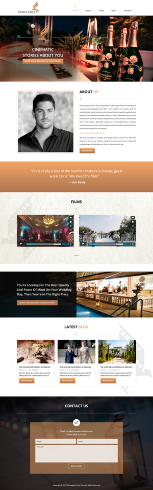 Web Design by KV_16 for christopher cole films | Design: #16635237