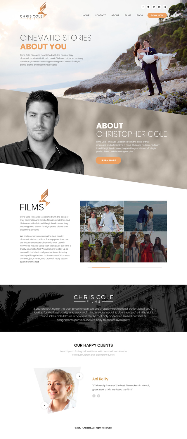 Web Design by dribbble for christopher cole films | Design #16684954