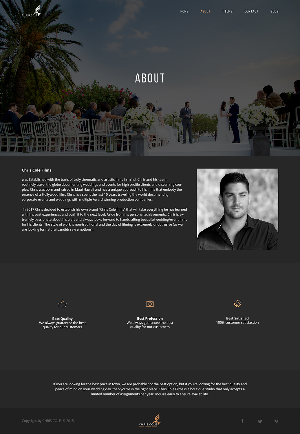 Web Design by trungkien20 for christopher cole films | Design #16740225