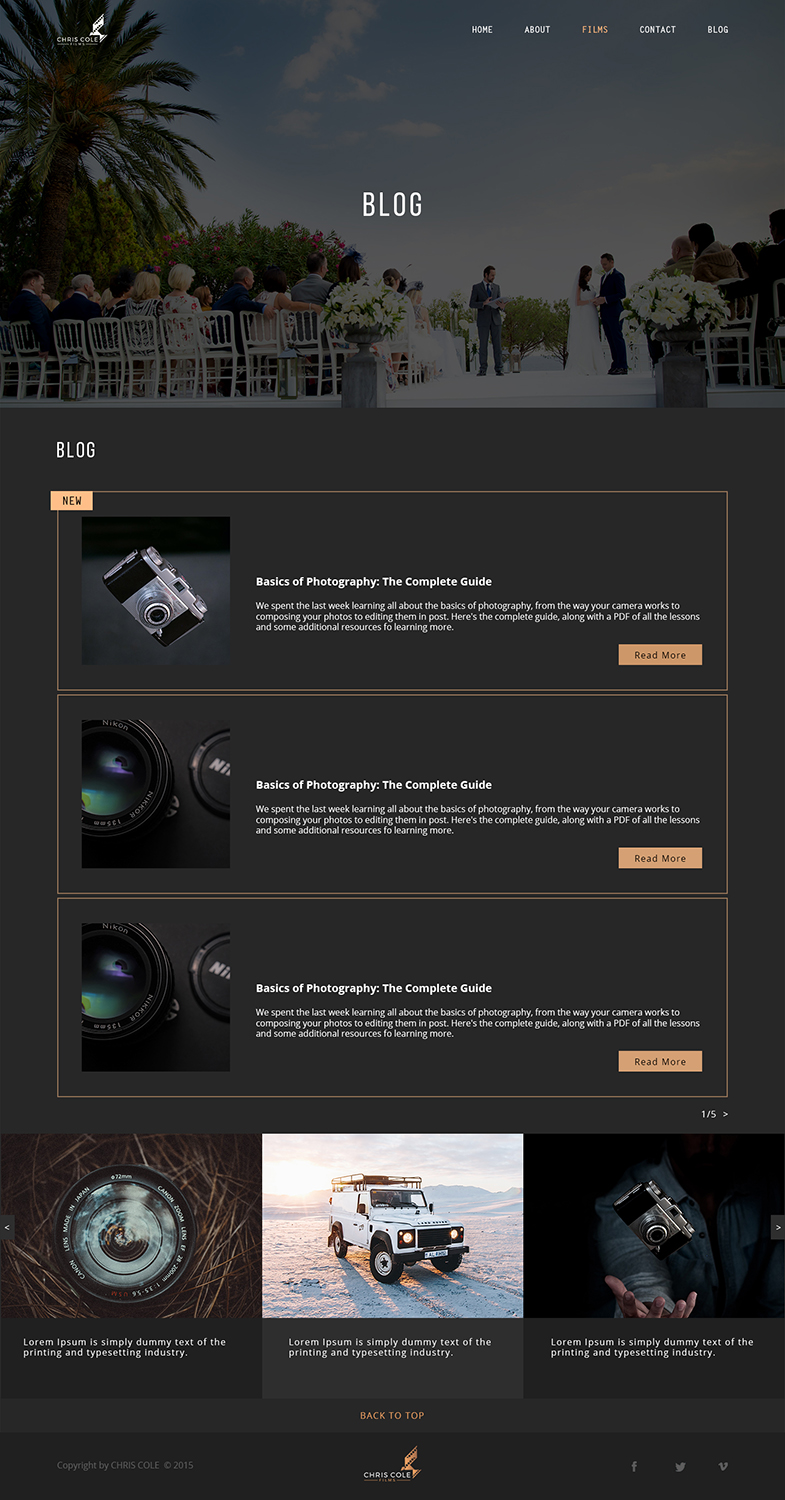 Web Design by trungkien20 for christopher cole films | Design #16740238