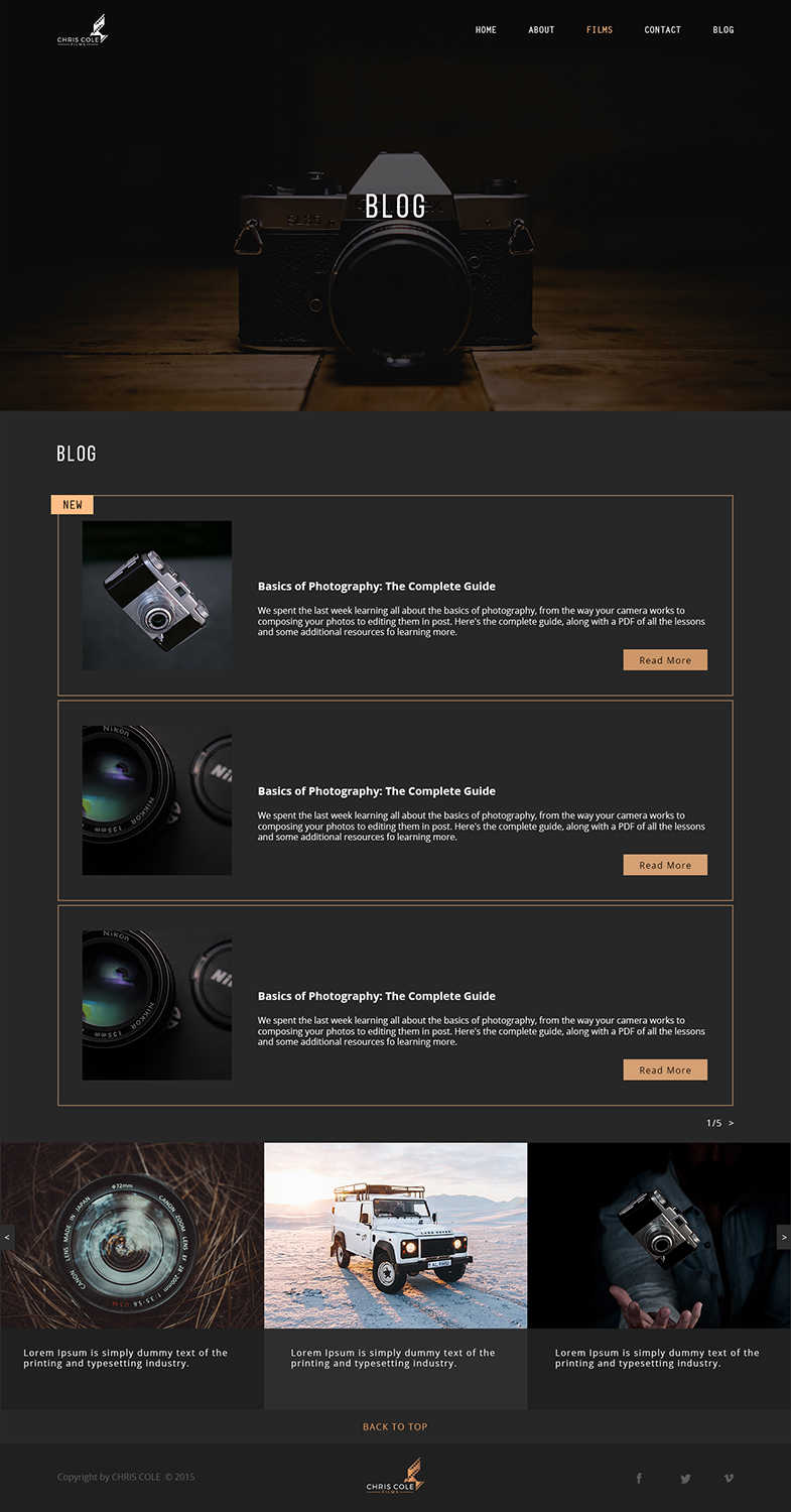 Web Design by trungkien20 for christopher cole films | Design #16740279