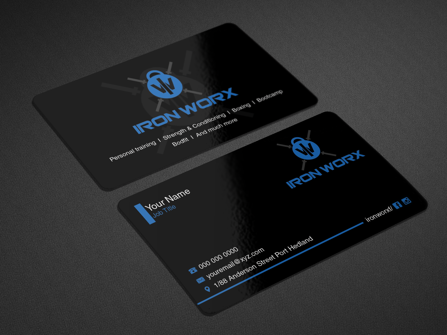 Diseño de Tarjeta de Presentación por Riz' para KH Pt & Fitness | Diseño #16803959