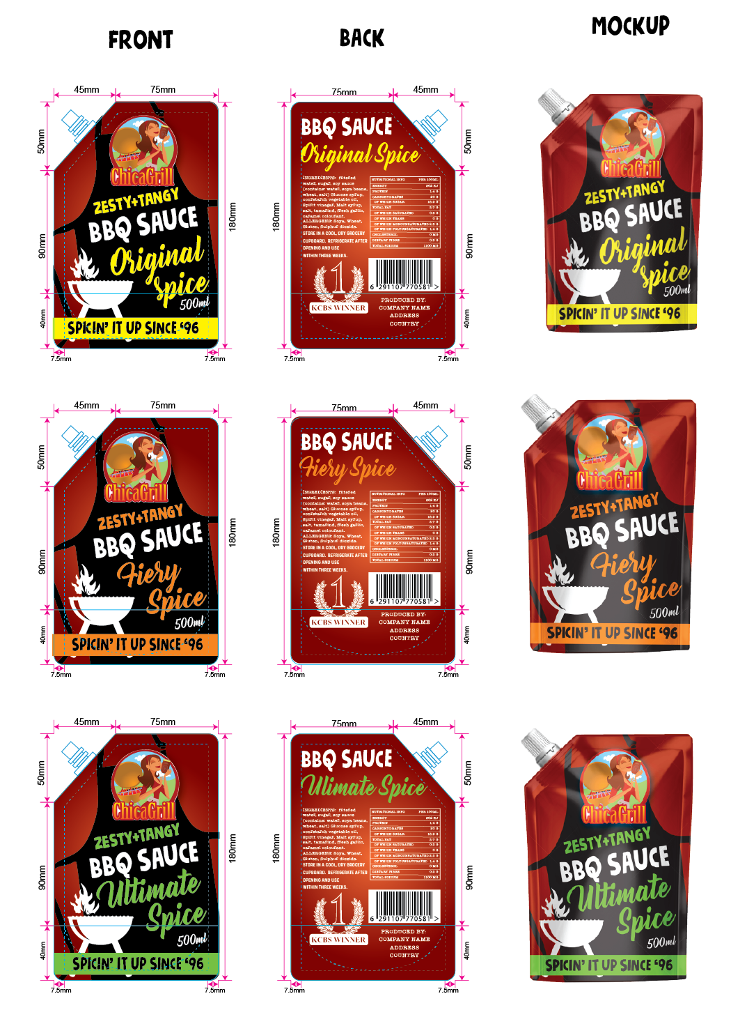 Packaging Design by Wolfine351 for Chicagrill.com | Design #16688610
