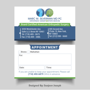 Business Card Design by joe17 for Marc Silverman MD PC | Design: #16612143