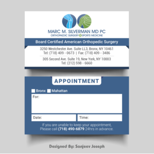Business Card Design by joe17 for Marc Silverman MD PC | Design: #16612144