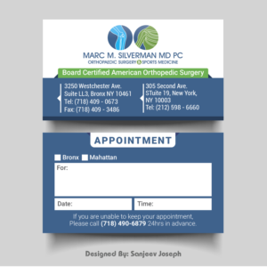 Business Card Design by joe17 for Marc Silverman MD PC | Design: #16612145