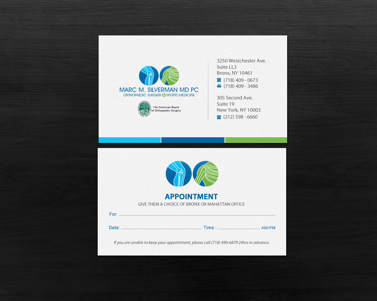 Business Card Design by Brand aid for Marc Silverman MD PC | Design #16603865