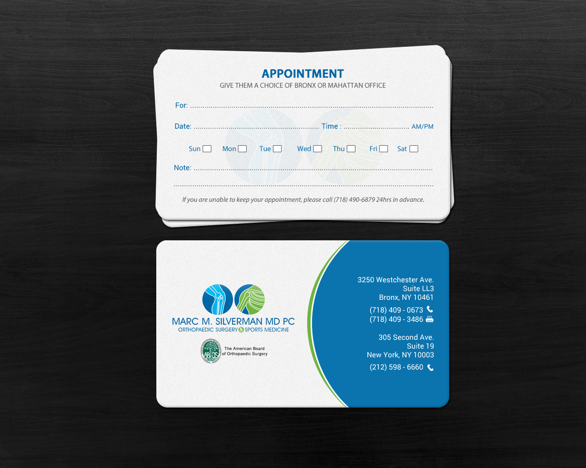 Business Card Design by chandrayaan.creative for Marc Silverman MD PC | Design #16602557