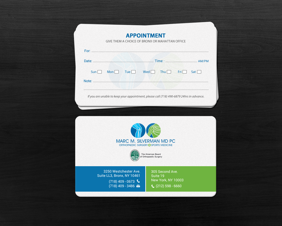 Business Card Design by chandrayaan.creative for Marc Silverman MD PC | Design #16602630
