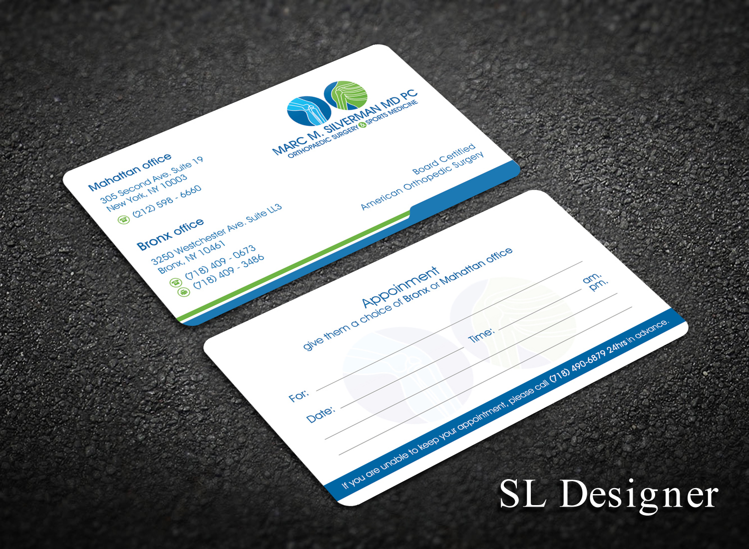 Business Card Design by SL Designer for Marc Silverman MD PC | Design #16596749