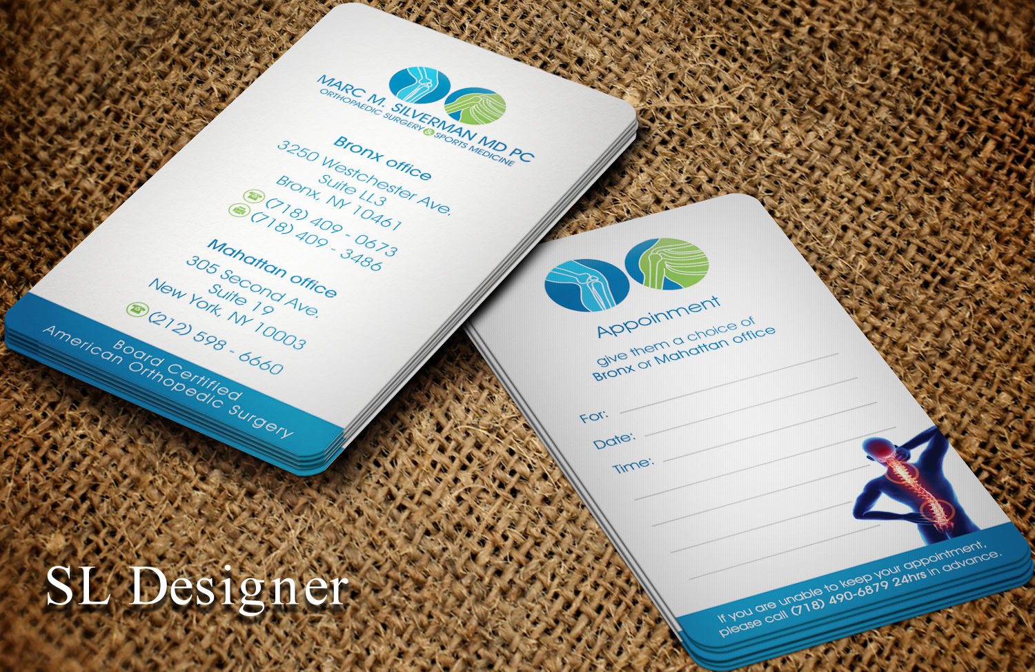 Business Card Design by SL Designer for Marc Silverman MD PC | Design #16596880