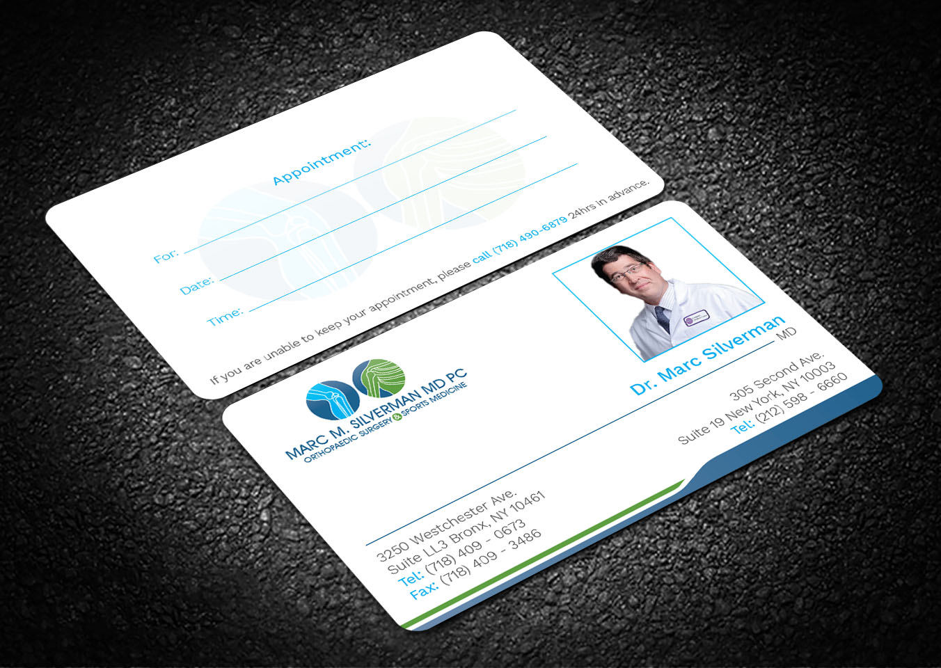 Business Card Design by Graphic Flame for Marc Silverman MD PC | Design #16601879