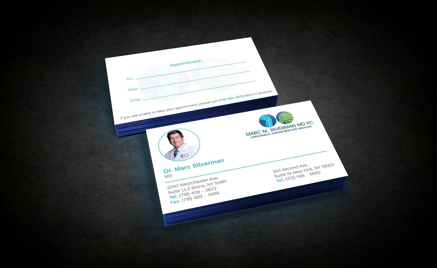 Business Card Design by Graphic Flame for Marc Silverman MD PC | Design #16601903