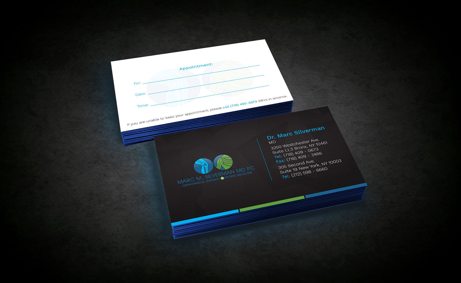 Business Card Design by Graphic Flame for Marc Silverman MD PC | Design #16601912