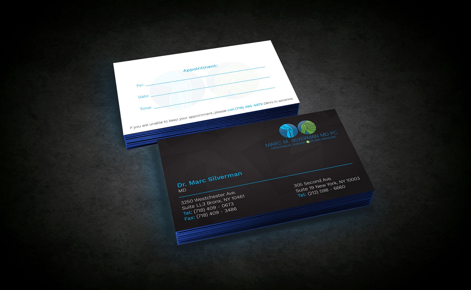 Business Card Design by Graphic Flame for Marc Silverman MD PC | Design #16601916