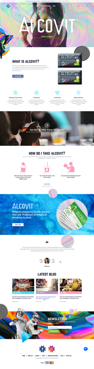 Funky web design for eCommerce product site | WordPress-Design von Ved Web Services