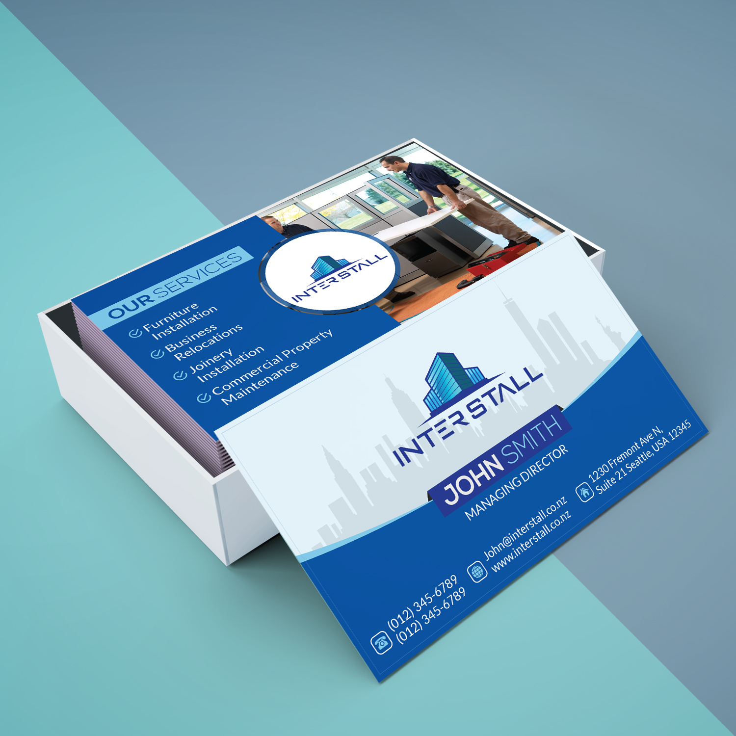 Diseño de Tarjeta de Presentación por Dezine Expert para Interstall ltd | Diseño #16614893