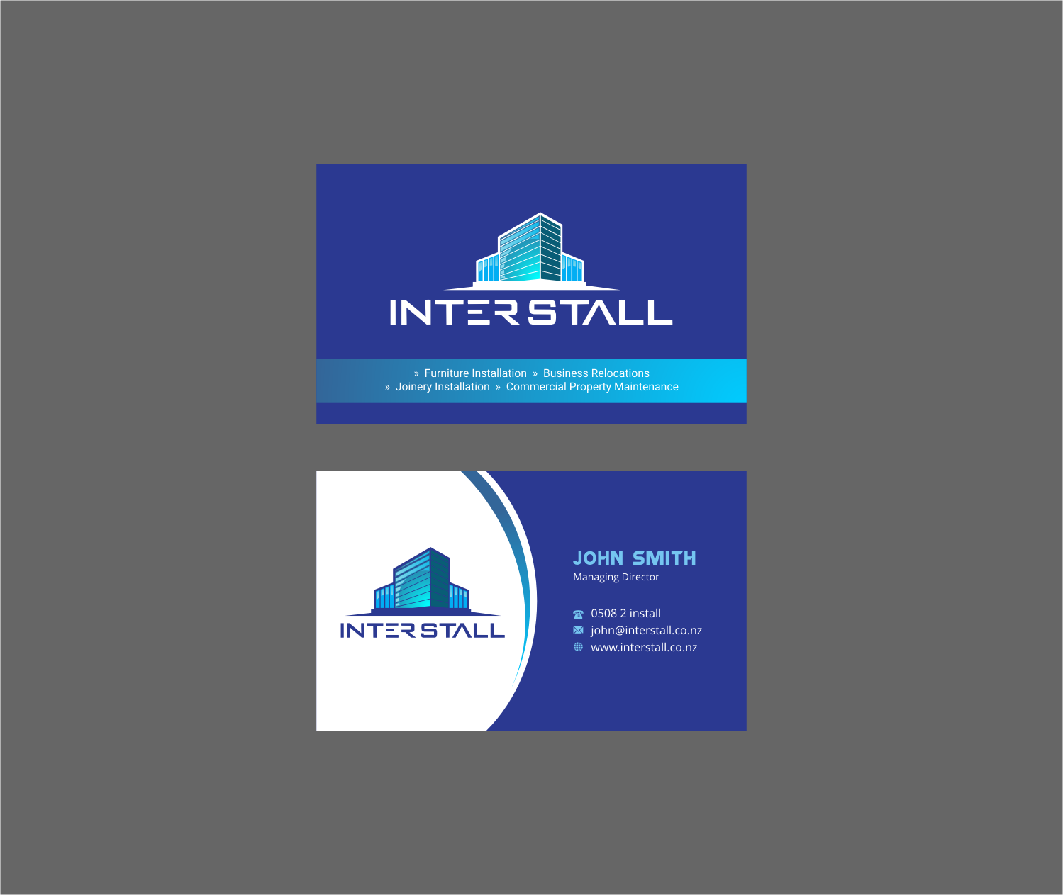Diseño de Tarjeta de Presentación por INDIAN_Ashok para Interstall ltd | Diseño #16613306