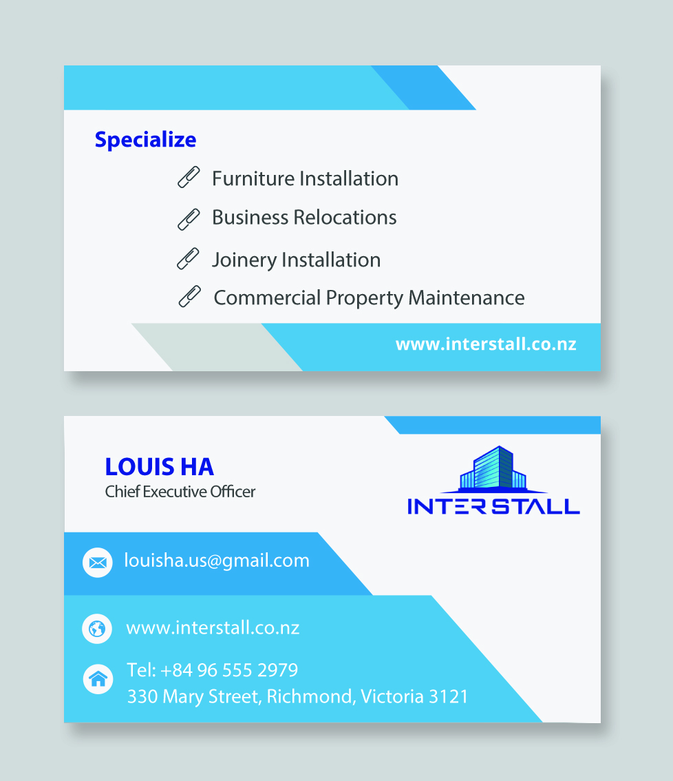 Design de Carte de Visite par Louis Ha pour Interstall ltd | Design #16617359
