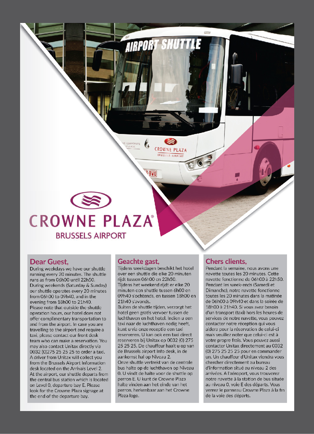 Flyer Design by Deziners Zone for Crowne Plaza Brussels Airport | Design #16648990