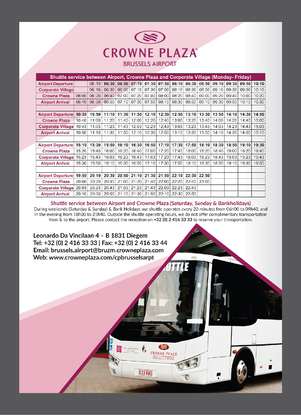 Flyer Design by Deziners Zone for Crowne Plaza Brussels Airport | Design #16648991