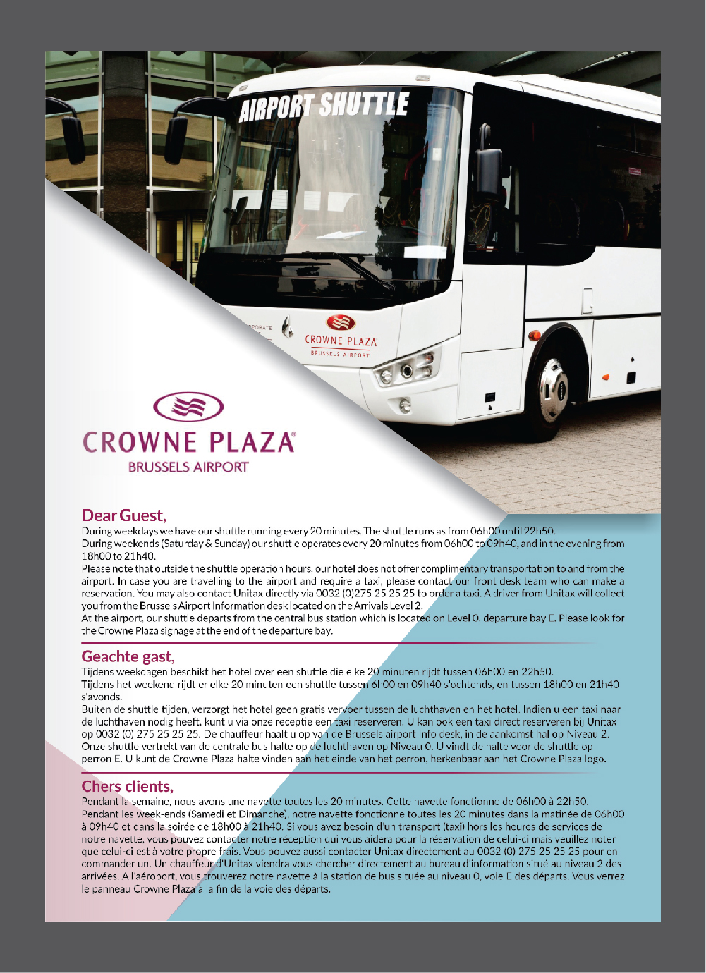 Flyer Design by Deziners Zone for Crowne Plaza Brussels Airport | Design #16648993