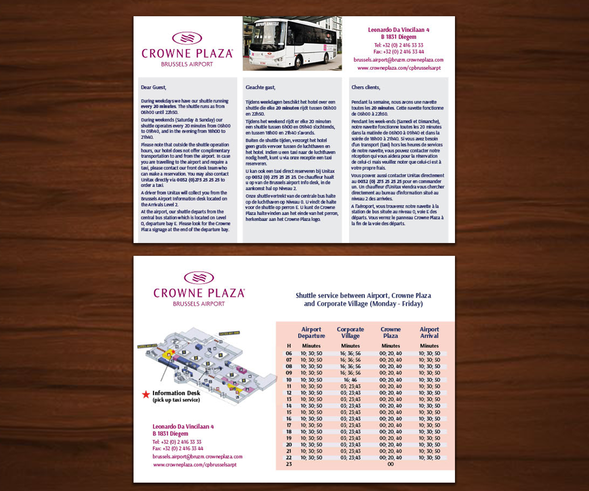 Flyer Design by ROART for Crowne Plaza Brussels Airport | Design #16651339
