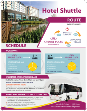 Re-design Informational Flyer about Airport Pick up times for an airport hotel | Design de Flyer par meet007