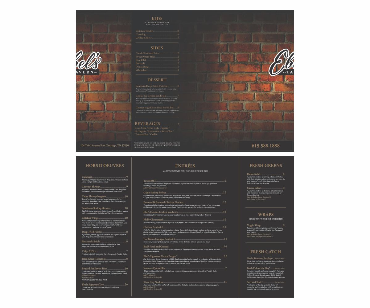 Menu Design by Cut and Glue for this project | Design #16937902