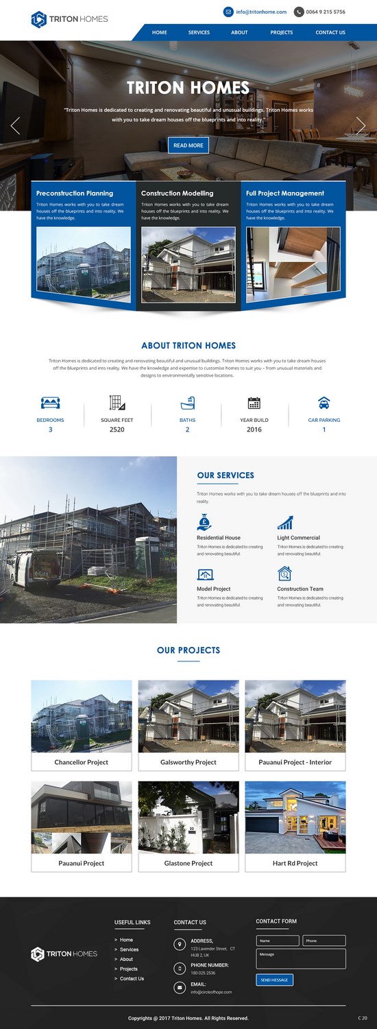 Web-Design von pb für Triton Homes Ltd | Design #16642401