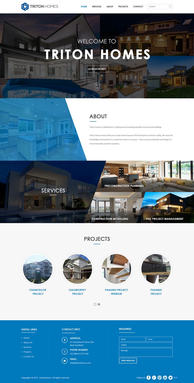 Web Design by pb for Triton Homes Ltd | Design #16642428