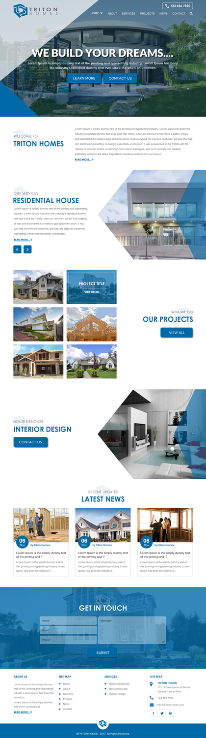 Web Design by rightway for Triton Homes Ltd | Design #16705220