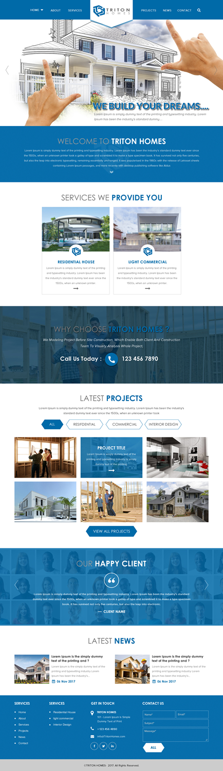 Diseño Web por rightway para Triton Homes Ltd | Diseño #16705223
