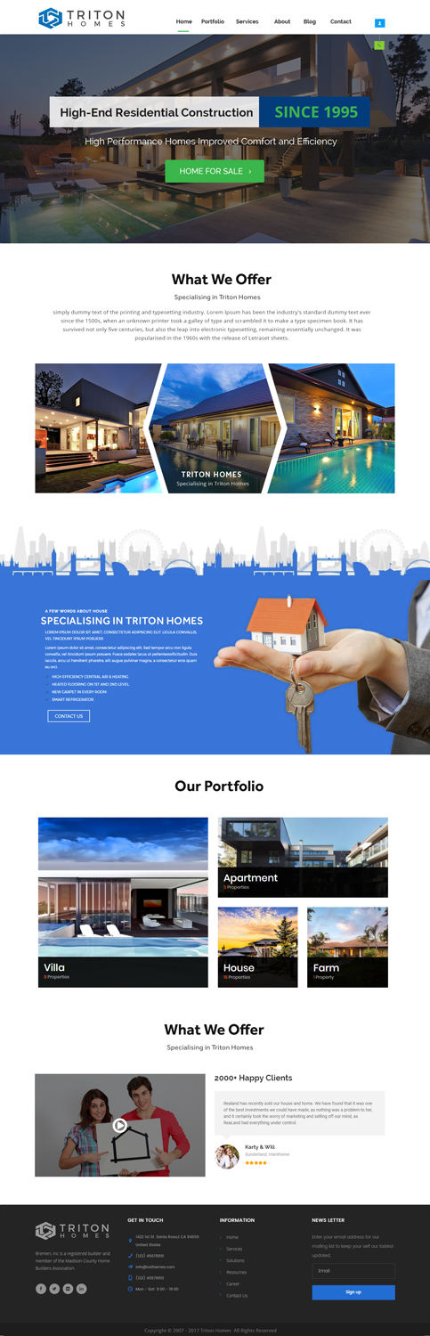 Diseño Web por Xclusive Designers para Triton Homes Ltd | Diseño #16696275