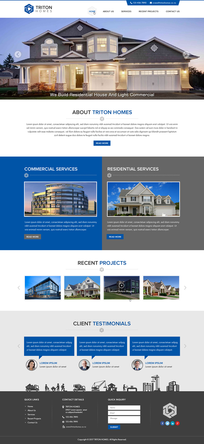 Web Design by Creative Design for Triton Homes Ltd | Design #16660899