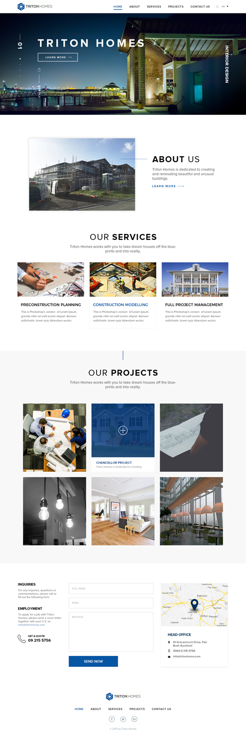 Web Design by dribbble for Triton Homes Ltd | Design #16663248