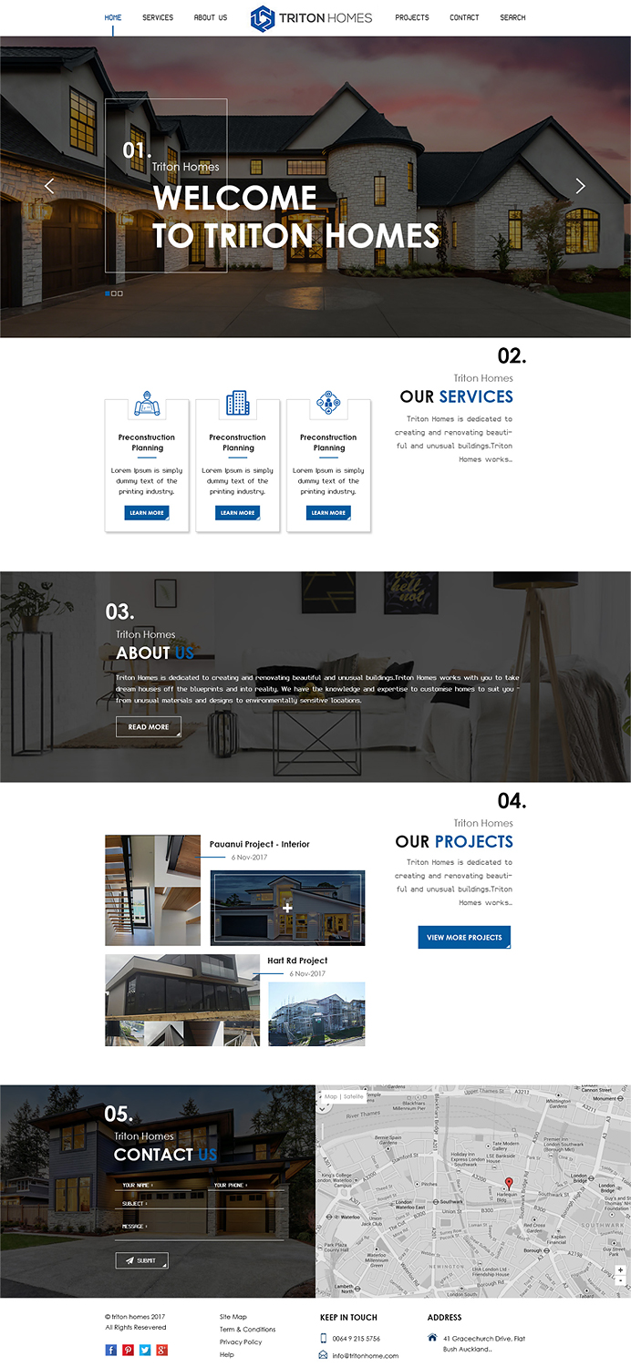 Web Design par PiXthemes pour Triton Homes Ltd | Design #16728534
