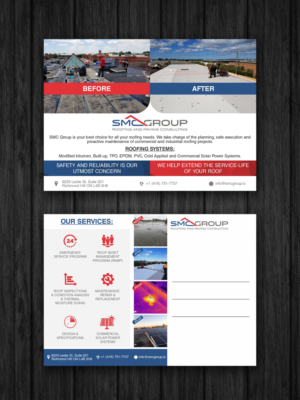 post card flyer for commercial roofing