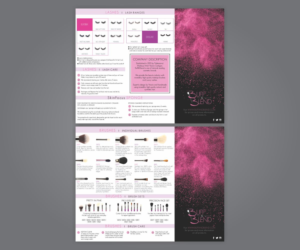 Makeup brushes and lashes brochure for vibrant new brand! | Flyer Design by Cut and Glue