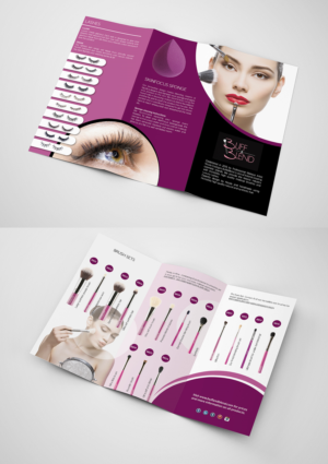 Makeup brushes and lashes brochure for vibrant new brand! | Flyer Design by Shark1