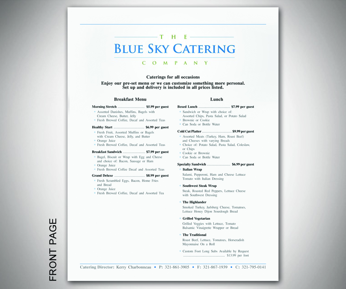 Diseño de Menú por Alison para 321-863-3897 | Diseño #2668776