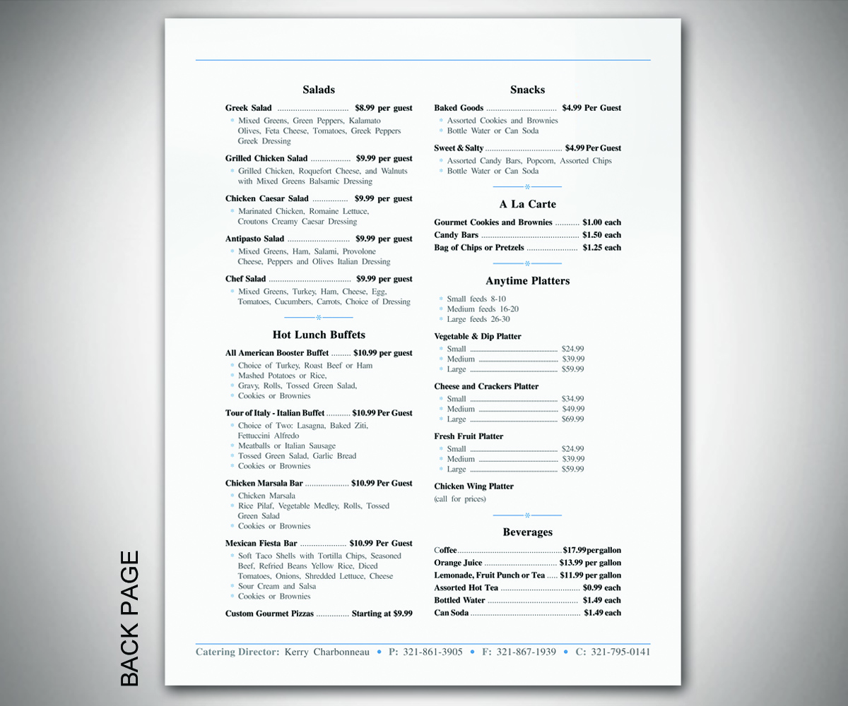 Design de Menu par Alison pour 321-863-3897 | Design #2668788