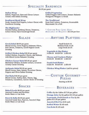 Blue Sky Catering Menu | Menu Design by iD_intelligentDesign