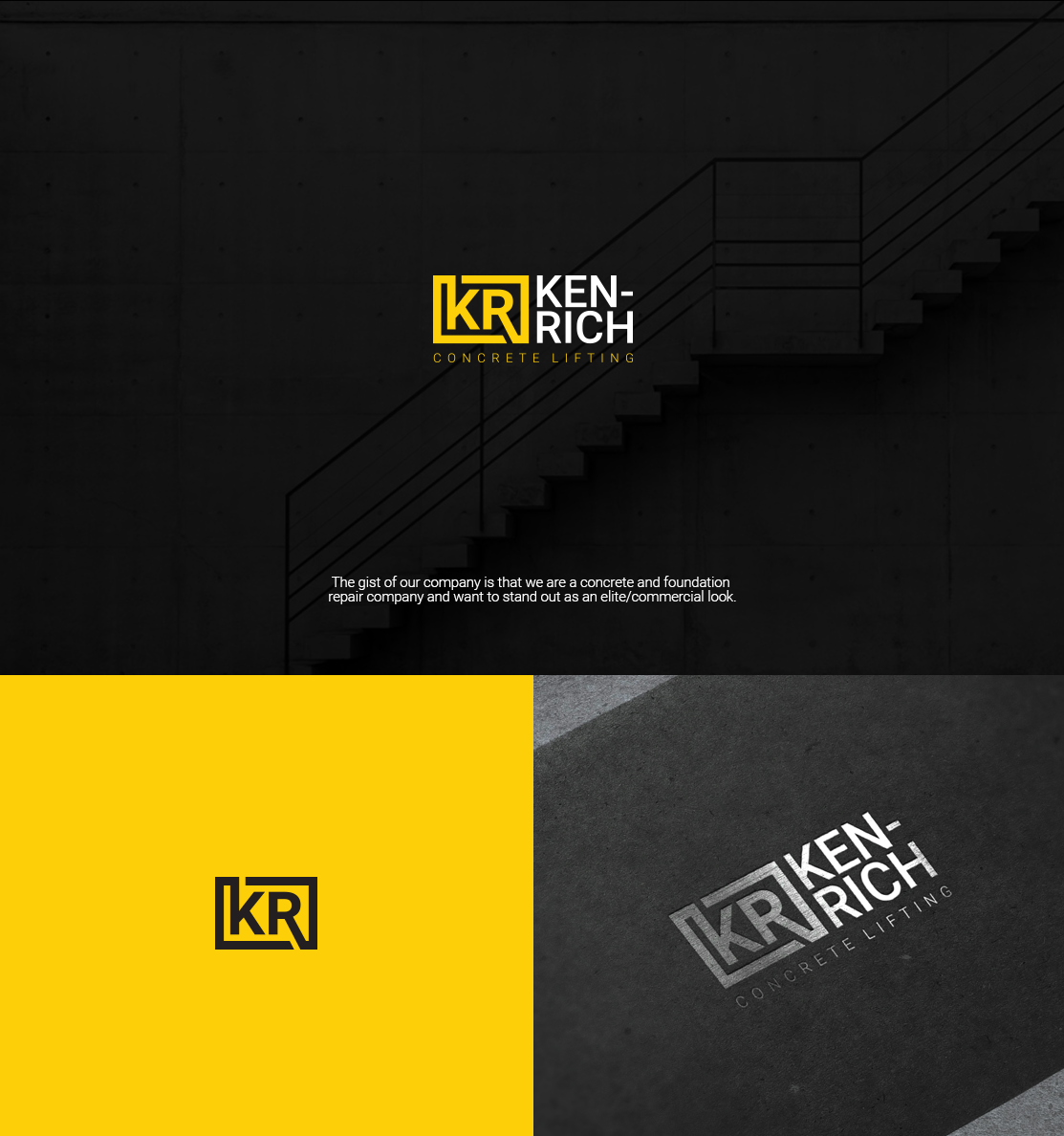Logo Design by Felipe Moura for Ken-Rich Concrete Lifting | Design #16654853