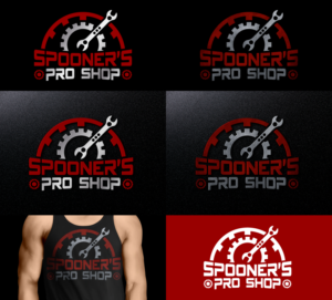 Spooner’s Pro Shop is the name and the following text should be included.  Complete Auto Repair | Logo Design by AFD