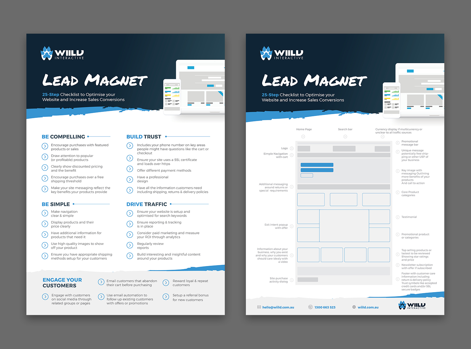 Diseño de Brochure por Pixelon Studio para Wiild Interactive Pty Ltd | Diseño #16715822