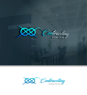 a picture of a figure eight knot followed by contracting and a phone number 0429418150 | Logo Design by sushsharma99