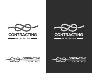 a picture of a figure eight knot followed by contracting and a phone number 0429418150 | Logo Design by MrBranding