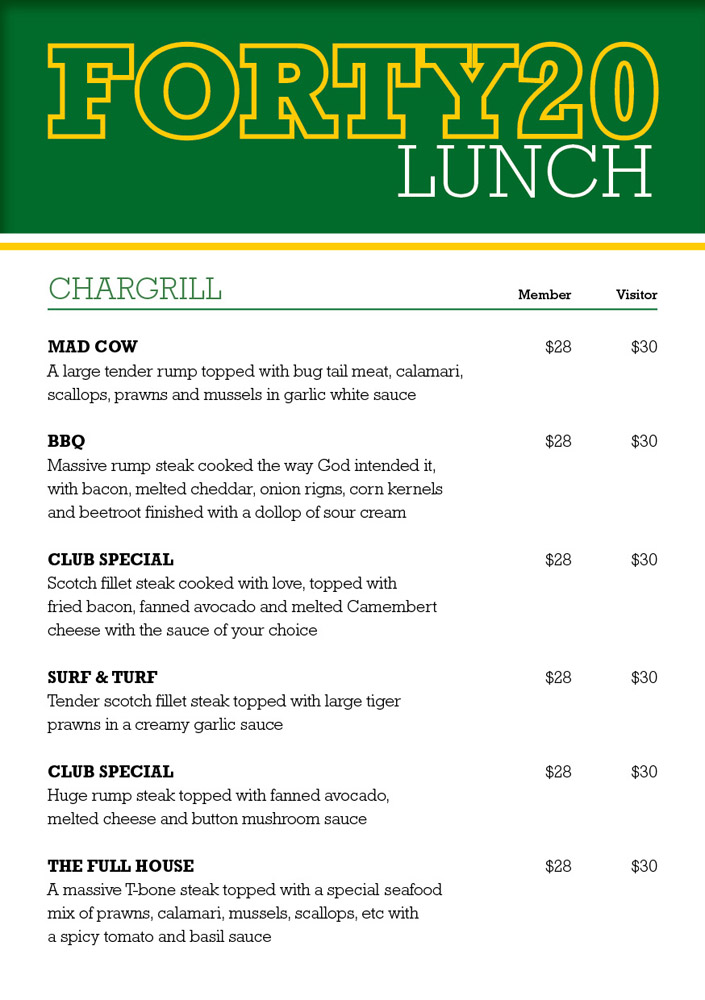 Menu Design by foo for this project | Design #2679324